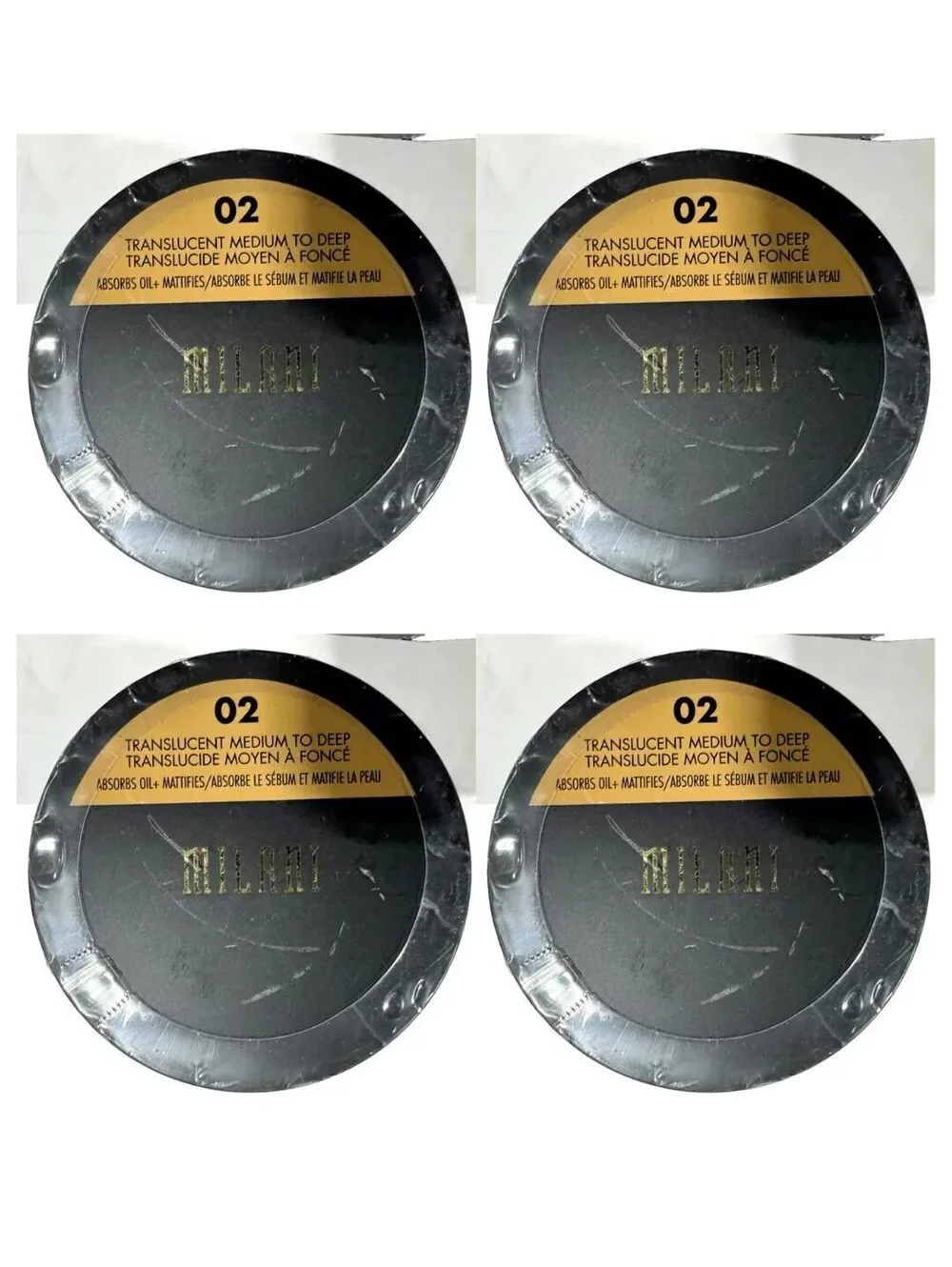 Milani Translucent Setting Powder 02 Medium Deep Oil Absorbing 4 Pack